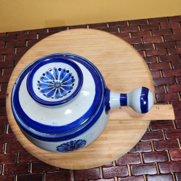 Ken Edwards El Palomar Guadalajara Blue Flower Lidded Bowl Mexican Pottery VTG - Picture 9 of 9